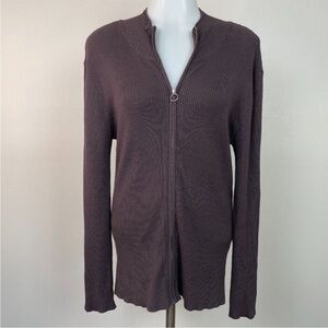 Soft Surroundings Zippered Cardigan - Dark Brown